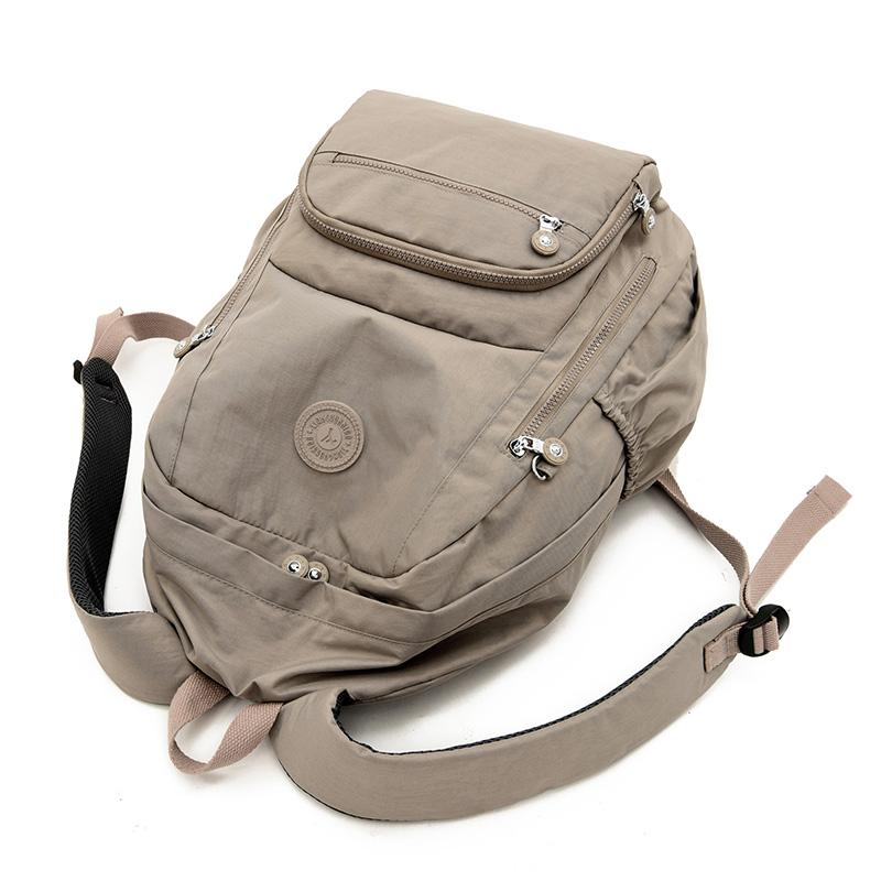 Nylon Backpack Solid Color Student School Baglarge Capacity Women's Travel Bag
