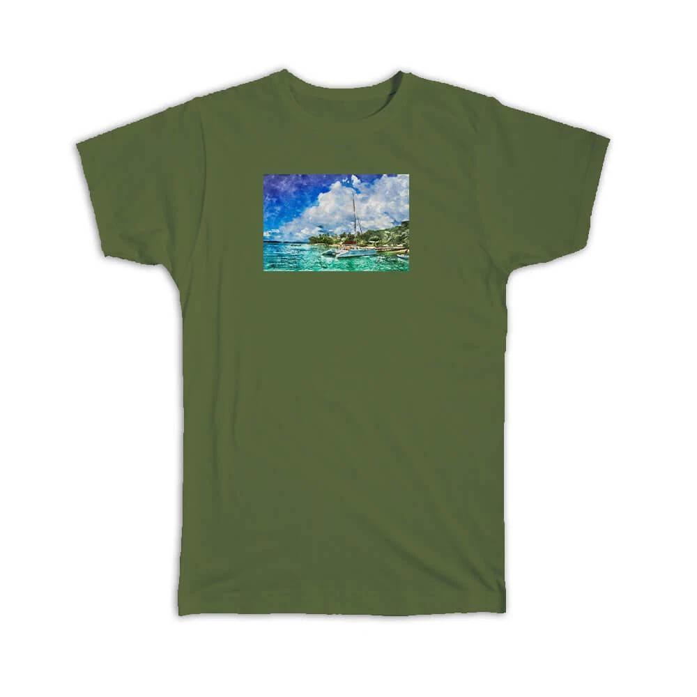 

Gift T-Shirt : Watercolor Scenary Catamaran L
