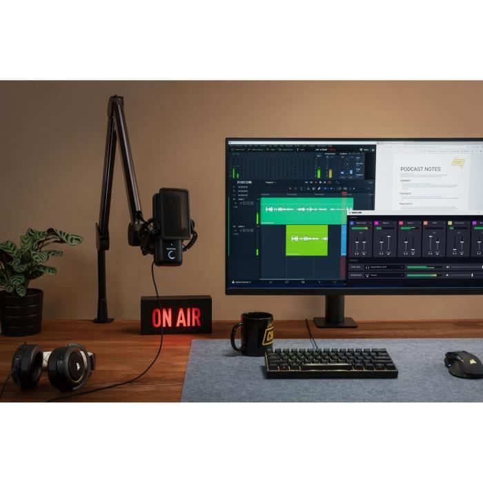ELGATO - Strømming - Wave Mikrofonarm (Høy vekst) - Svingbar mikrofonarm med fjæring, Diskrete kabelkanaler, Studio, Kringkasting, Strømming (