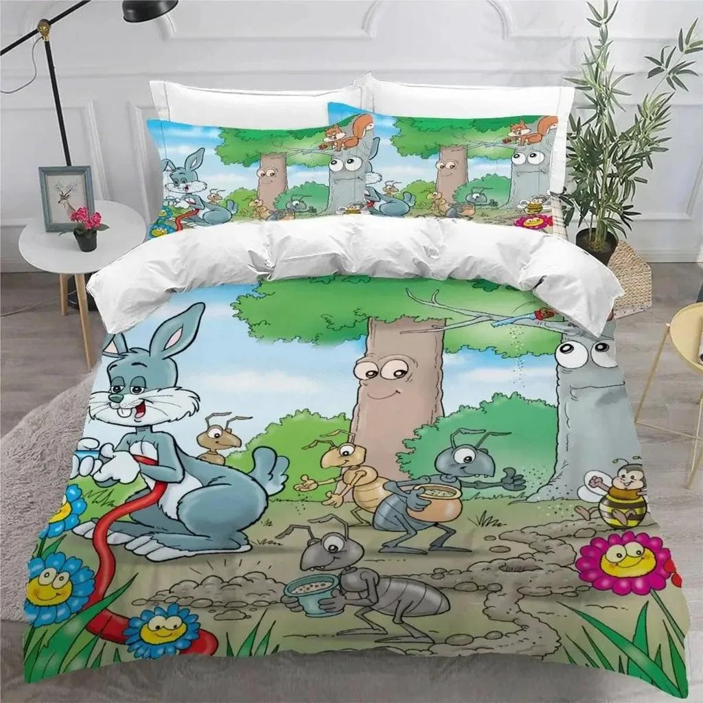3D Print Forest Animal Cartoon Zoo Bedding Set Double Twin King Duvet Cover Comforter Pillowcase Boys Girls Adults Bedroom