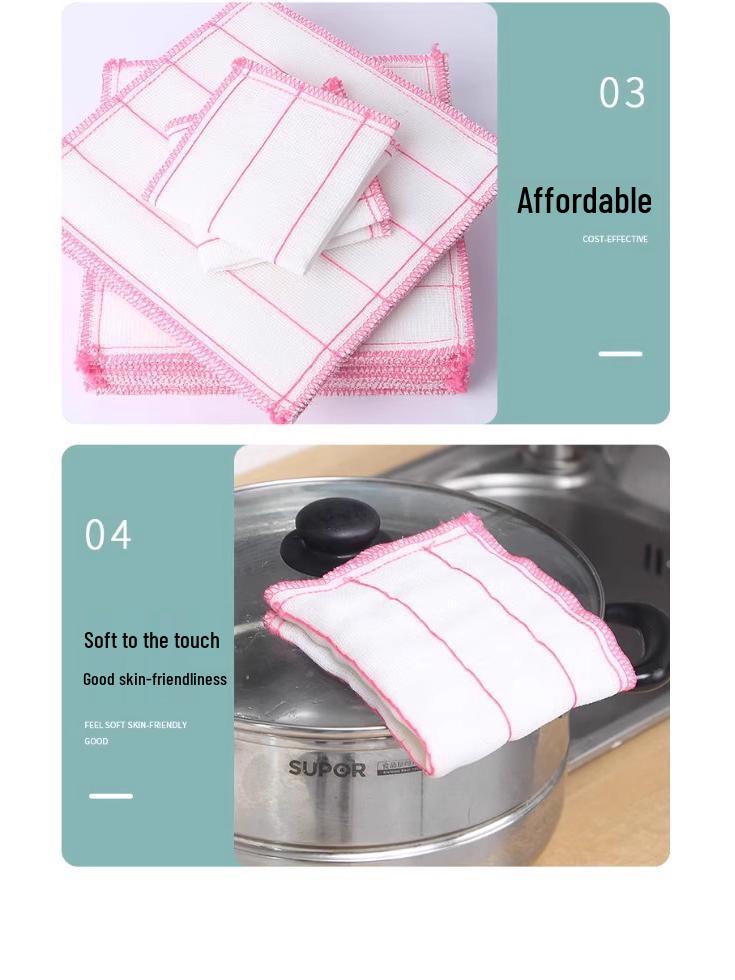 Non-Stick Oil Dishcloth: Absorbent, Lint-Free Linen Kitchen Towel for Easy Cleaning