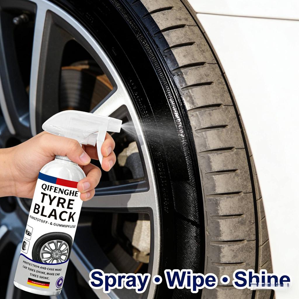 500ml Tire Shine & Protectant Spray Anti-Aging Rubber Conditioner Waterproof Dressing for Car Tires Plastic Trim UV Protection
