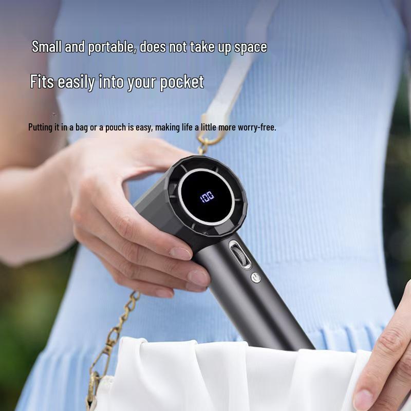 Southeast Asia 2026 GS5 High-Speed Leafless Mini Handheld Fan with 100-Speed Digital Display