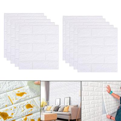 10PCS 3D Stickers, Self-Adhesive Removable and Waterproof Tiles for Bedroom Living Room Background