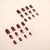 24 pezzi di diamanti scintillanti rosso vino, nail art vibrante di Capodanno, polvere d'oro scintillante, nuovo diamante che indossa un'armatura