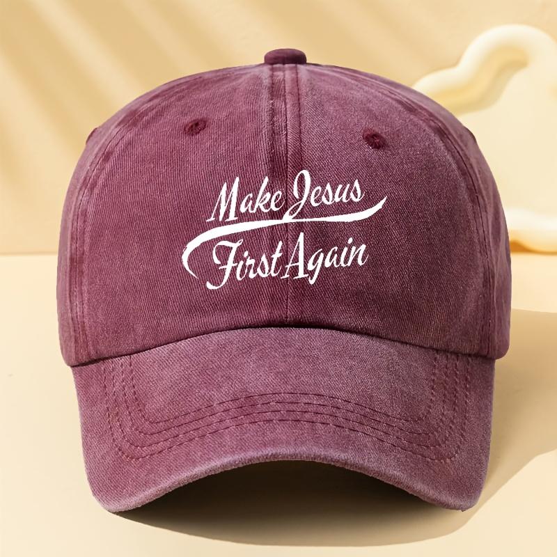 Make Again Letter Print Men's Washed Baseball Cap Peaked Cap Suitable for Outdoor Sports and Leisure