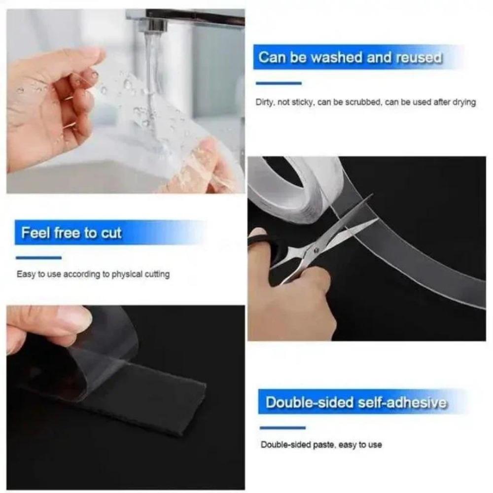 1/3/5m Nano Tape Double-Sided Adhesive Tape Traceless Waterproof Tape for Bathroom Kitchen Sink