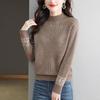 High-neck Sweater Women's Stylish Autumn and Winter Pullover Sweater Women's Loose Thickened Round-neck Knitted Sweater Top