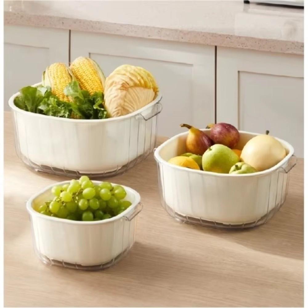 Plastic Draining Basket 3 Size Dishwasher Safe Basket Kitchen Dishwashing Basket Fruit Storage