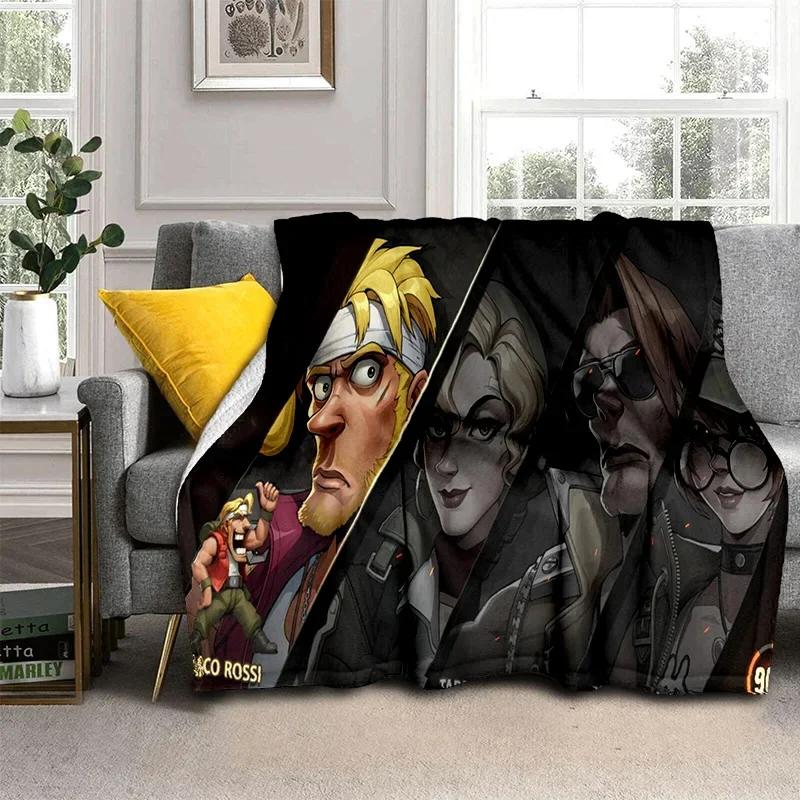 Retro Game Metal Slug Gamer Cartoon Blanket,Soft Throw Blanket for Home Bedroom Bed Sofa Picnic Travel Office Cover Blanket Kids