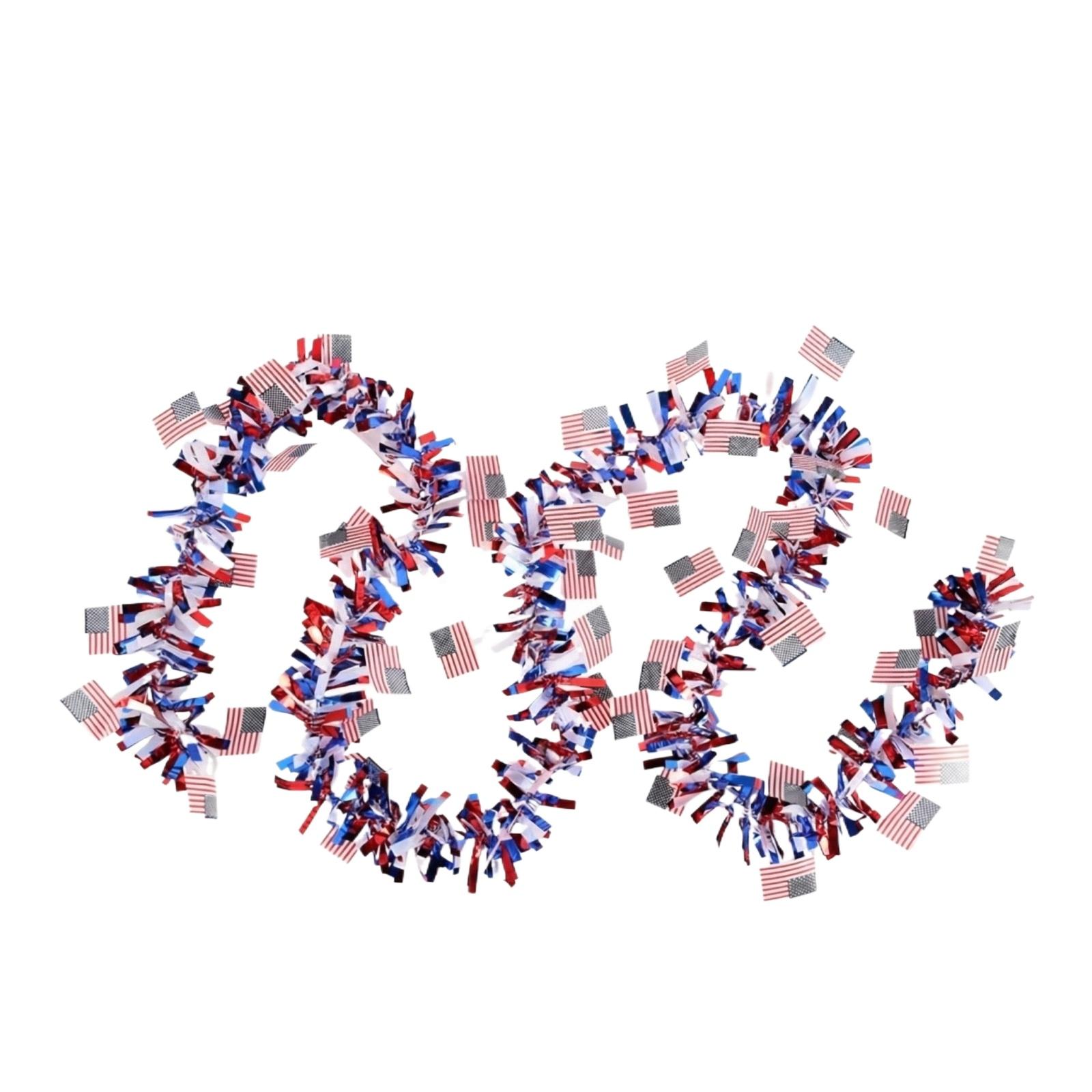 Баннер к Дню Независимости: Красный и синий флаг-лента — Украшение для вечеринки в честь 250-летия США