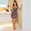 Q298DS Women's Spaghetti Strap Sexy Print Dress
