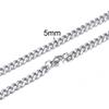 Cuban Link Chain Necklace for Men Women,3 To 7mm Stainless Steel Choker,Basic Jewelry Gift
