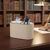 European Oval Leather Pen & Makeup Brush Holder