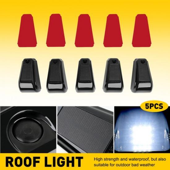 5X Cab Top Roof Marker Light For Peterbilt Kenworth Freightliner LED White/Amber