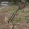 Outdoor BBQ Charcoal Clamp Portable BBQ Iron Fire Tongs Duckbill Fire Tongs Solid Insulated Handle Extended Wood Charcoal Clamp