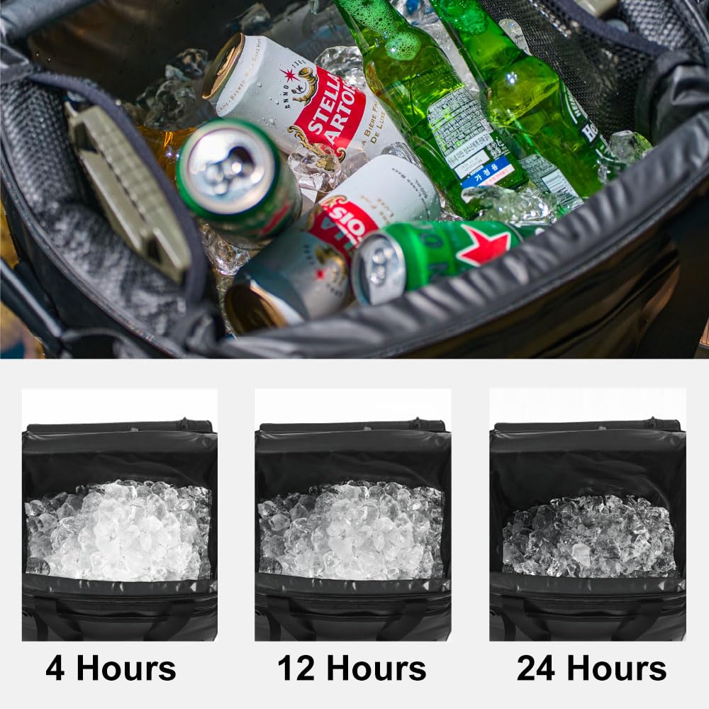 CAMVIL Cooler Box 33L Large Capacity Foldable Container PE Insulation Cooler Box for Both Cooling and Warming Lightweight Waterproof Outdoor Camping