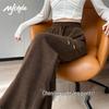 MJ STYLE Women's Fleece-Lined Corduroy Straight-Leg Pants