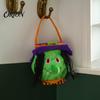 Festival Celebration Supplies Halloween Candy Bags for Kids, Trick or Treat Handbag with Handle, Spooky Pumpkin Ghost Witch Party Favors Black