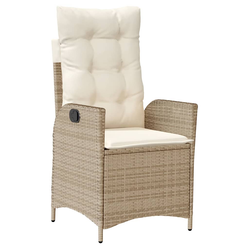 Vidaxl 9-Cz. Garden Furniture Set With Cushions, Beige, Poly Rattan