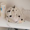 Cute Love Print Drawstring Bags Portable Handbag Storage Bag Coin Purse Travel Storage