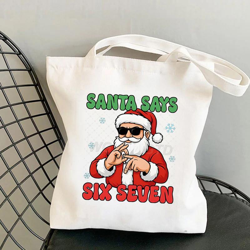 Christmas Handbag Multifunctional Large Capacity Fashion Shoulder Bag Student Canvas Bag