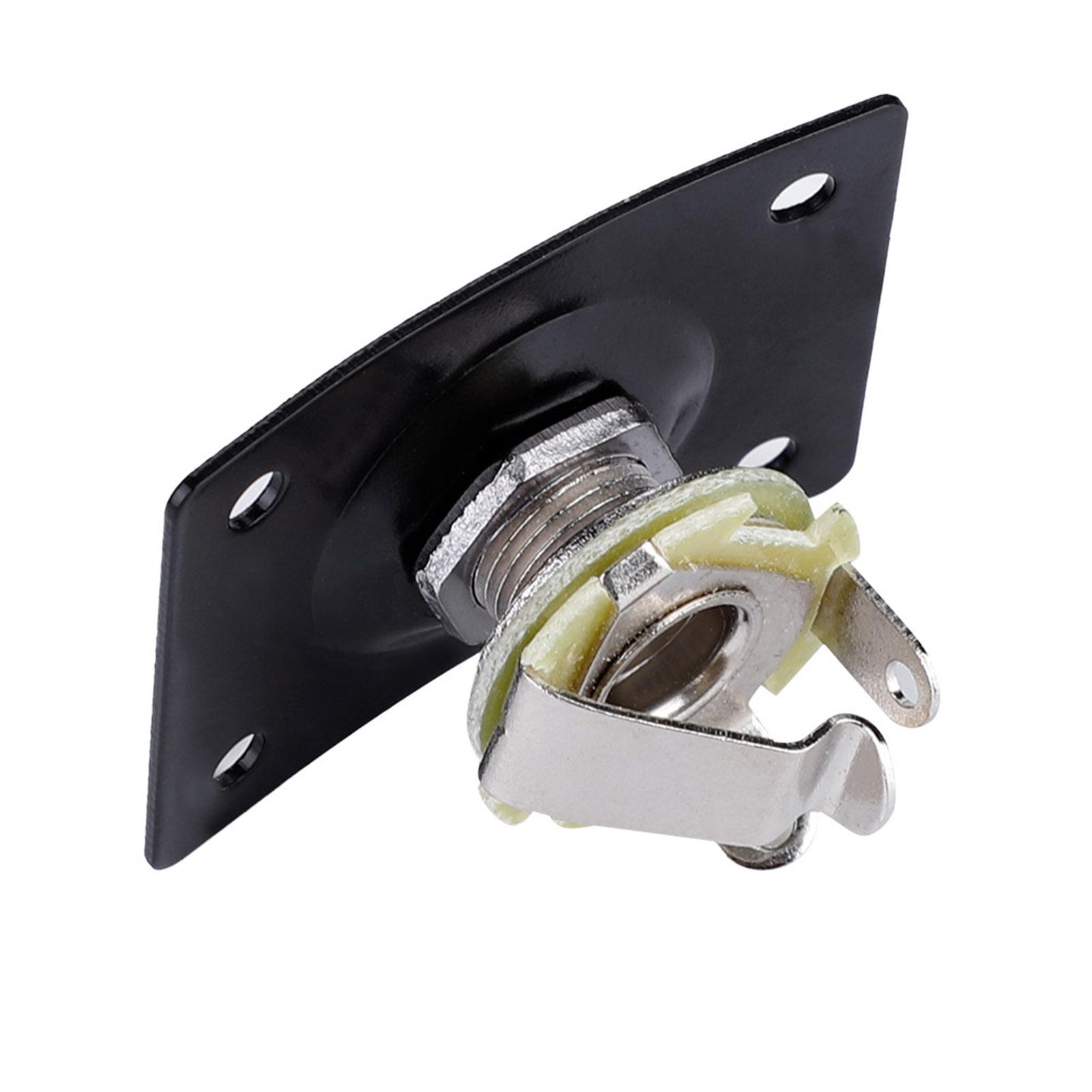 

Прямоугольный выходной разъем Jack Plate для электрогитары LP-стиля (черный) чёрный