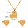 Love Earrings Necklace Set Fashion Sweet Necklace Cut Stainless Steel Jewelry Set Women
