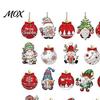 Decorative Gingerbread Elk Ornaments 24/48Pcs Christmas Wooden Hanging Ornaments, Gnome Ball Porch Eave Decorations Tags, Xmas Tree for Home
