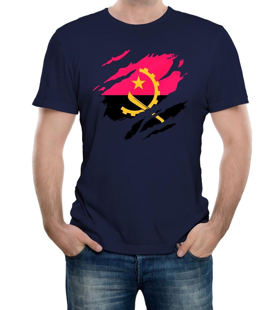 

Torn Angola Flag Men s T-Shirt Angolan National Proud Supporter Sport 3XL