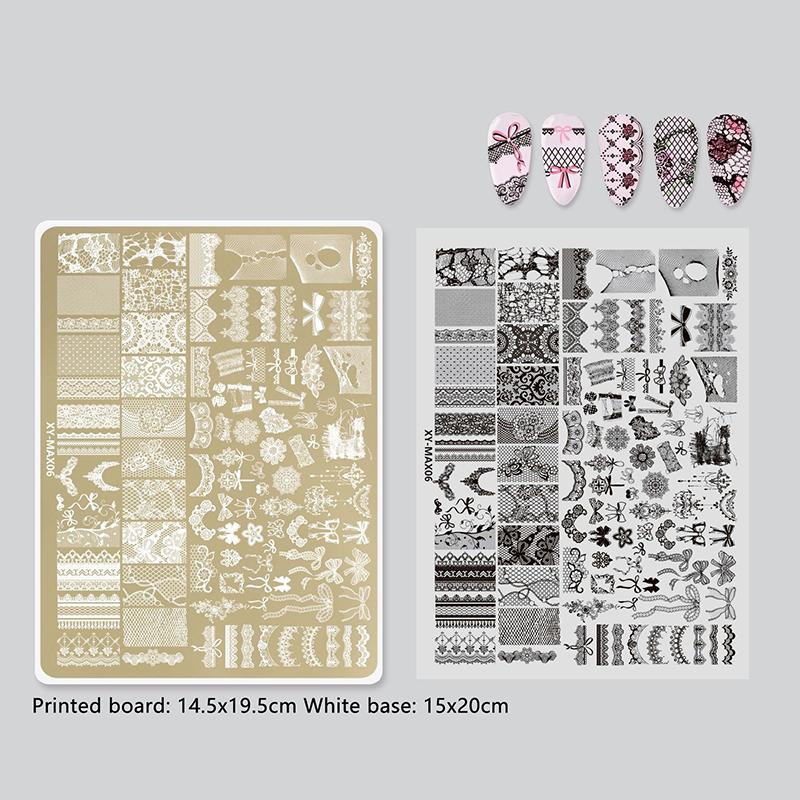 Large Nail Stamping Plates Butterfly Flower Pattern Stainless Steel Stencil Nail Art Stamps Geometry Template Nail Tools