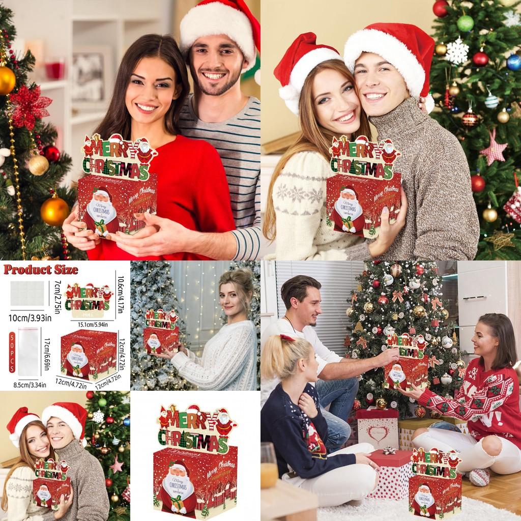 Christmas Santa Claus Collection Box With Red Gradient Paper For Holiday Party Decor And Gift Giving