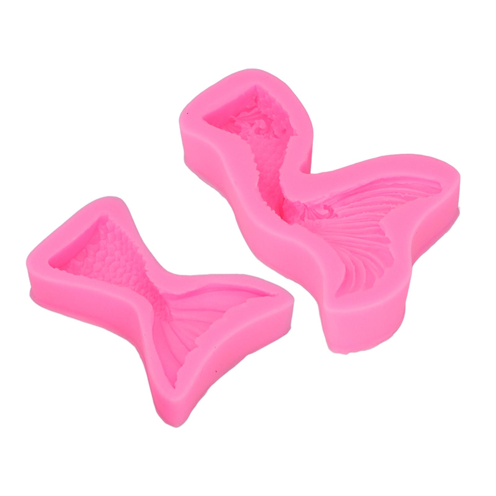 

Fondant Molds 3D Princess Fish Tail Pink Washable Easy Demolding DIY Making Silicone Soap Molds for Cake Decoration