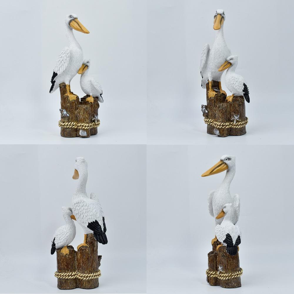 Waterproof Resin Seagull Figurine Handmade Small Sea Bird Statue Pelican Seahorse Ornament  Nursery