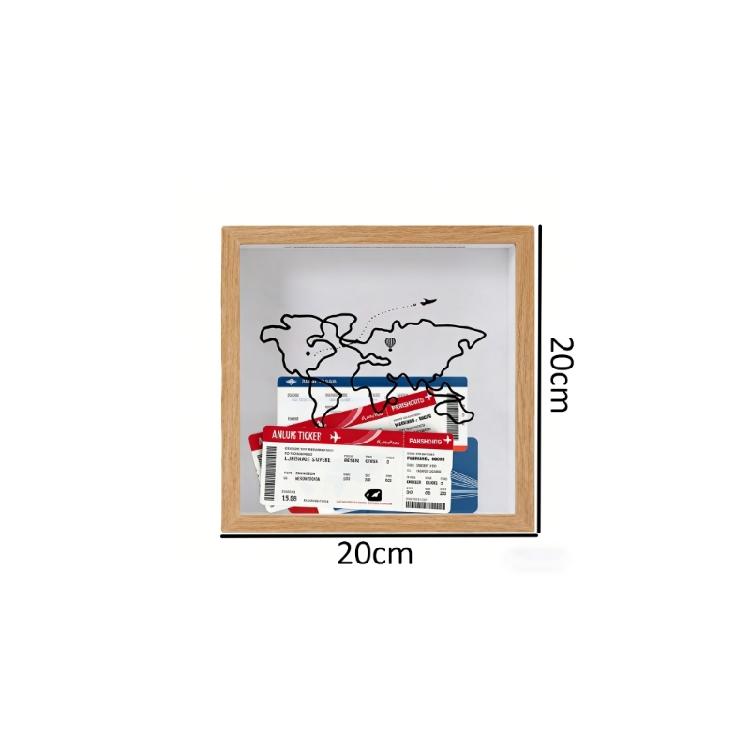 Sturdy Wooden Memory Storage Frame Made To Present Special Event Tickets 20x20cm
