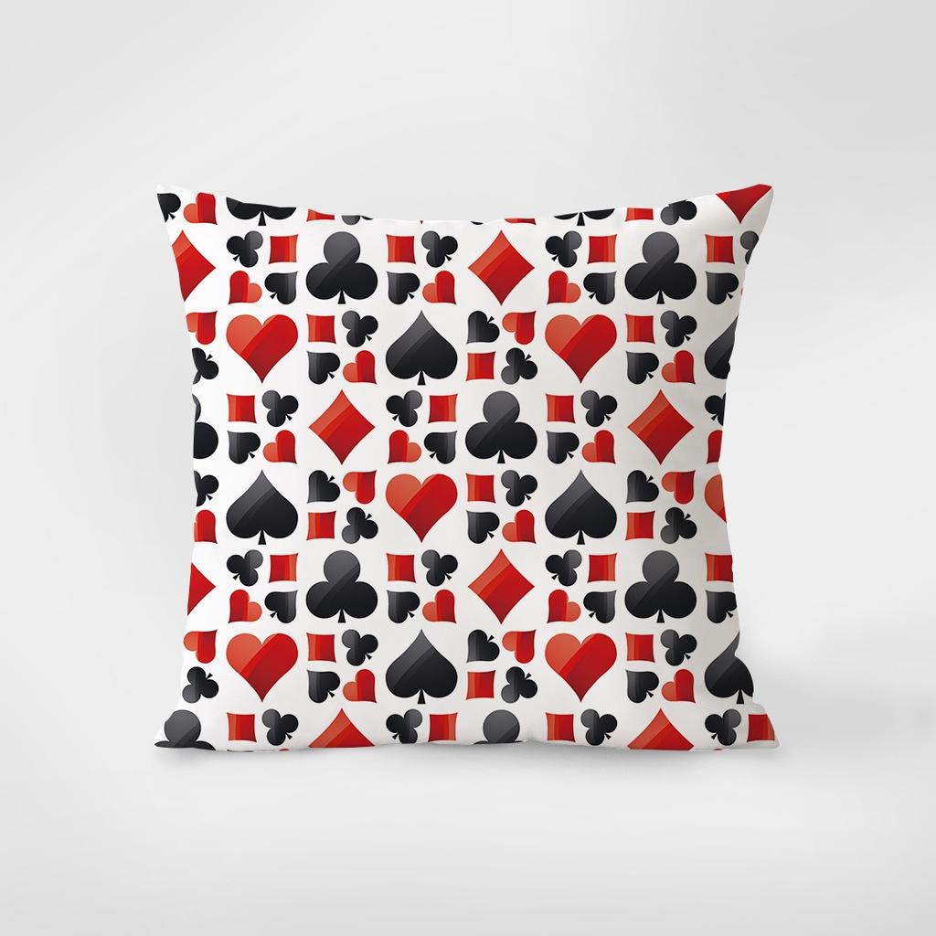 Playing Card Pattern Decorative Pillowcase Bedroom Living Room Square Cushion Pillowcase