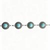 Turquoise Retro Metal Waist Chain - Women's Western Style Geometric Carved Belt for Skirts