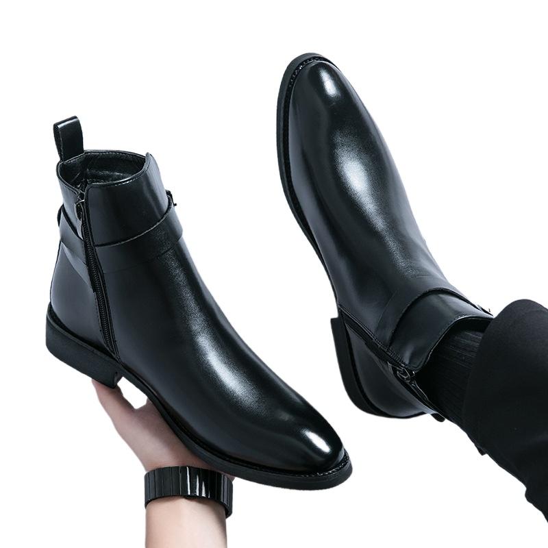 Autumn new Men plus size shoes Fashion non slip Chelsea Boots Zip high top leather comfort male footwear Homme Botas