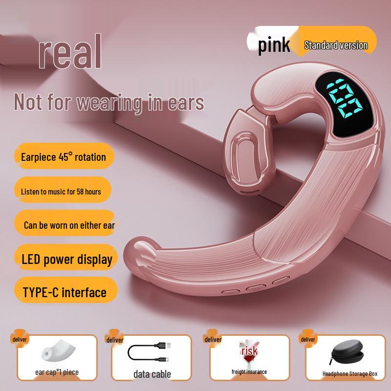 2024 In-Earless True Bone Conduction Bluetooth Ear-Hook Headphones with 5.3 Chip and Extended Battery Life