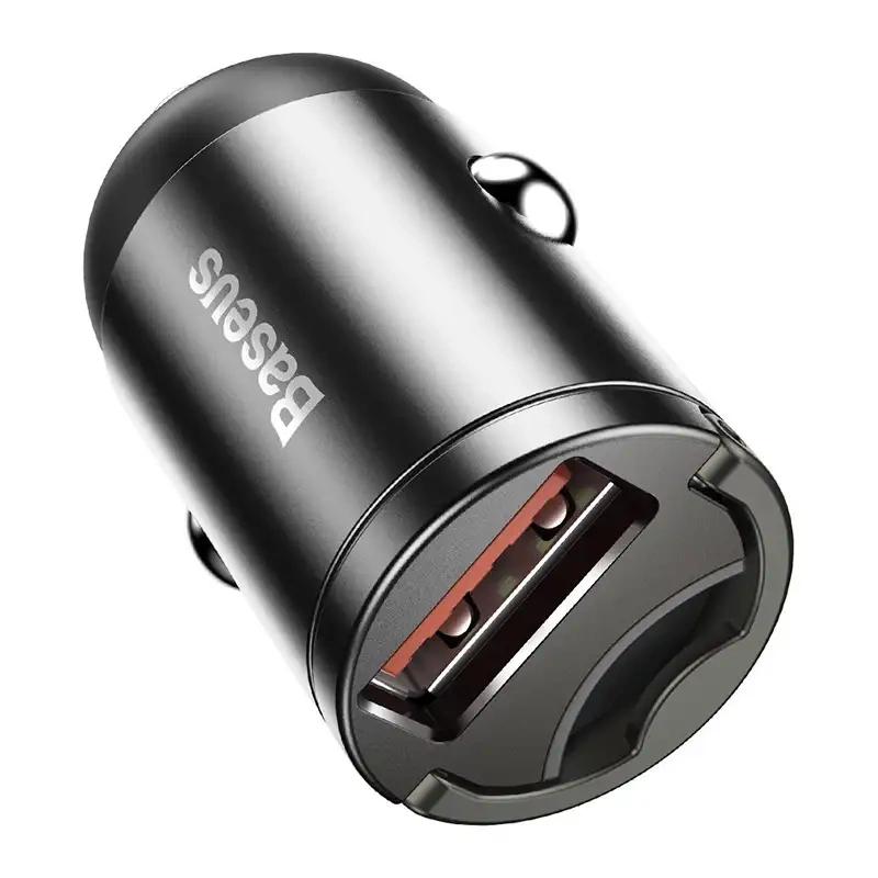Mini Ładowarka Samochodowa Baseus Tiny Star, Usb, Qc 3.0, 30W (Szara)