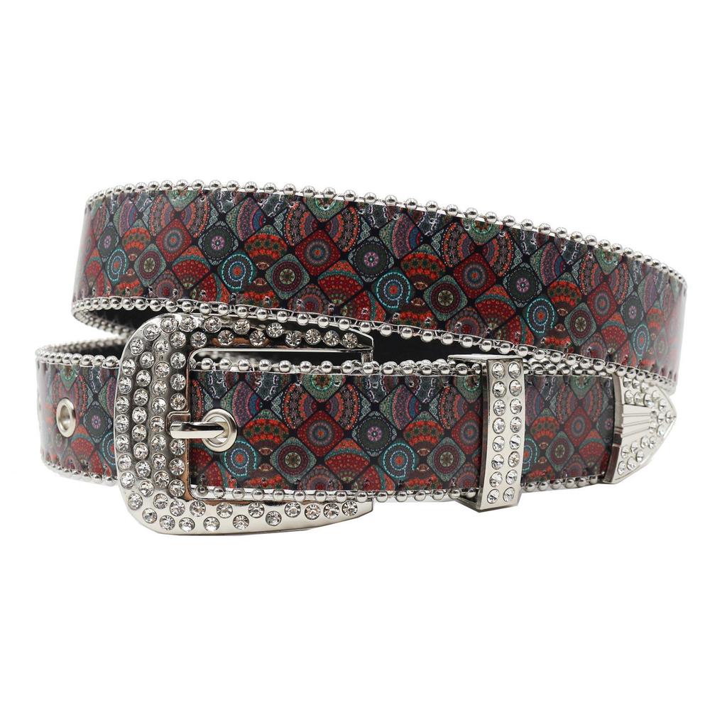 Retro Gothic Rhinestone Belt: Versatile Punk Rock Carved Waistband for Men & Women