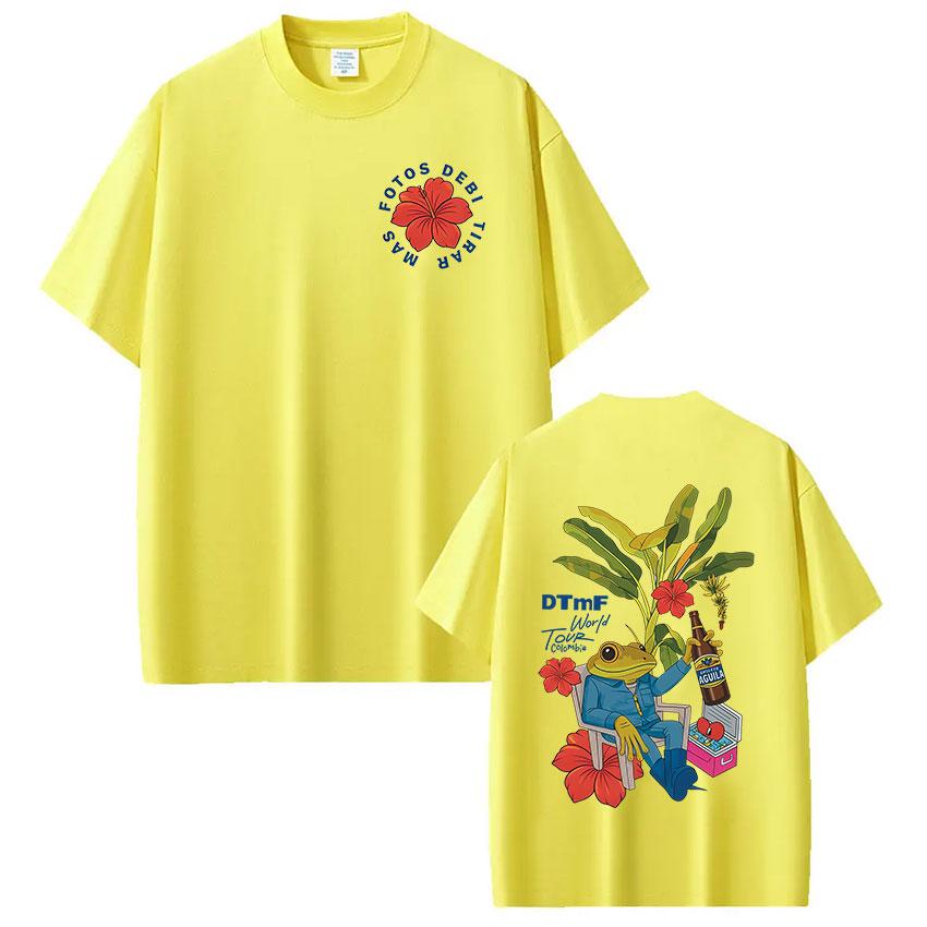 Rapper Bad Bunny Tshirt Debi Tirar Mas Fotos DTMF World Tour T Shirts Unisexs Women Fashion Vintage Hip Hop Y2K Top Streetwear