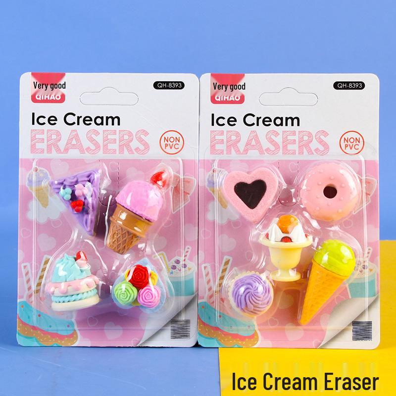 Adorable Cartoon Mini Eraser Set for Students – Perfect Back-to-School Gift