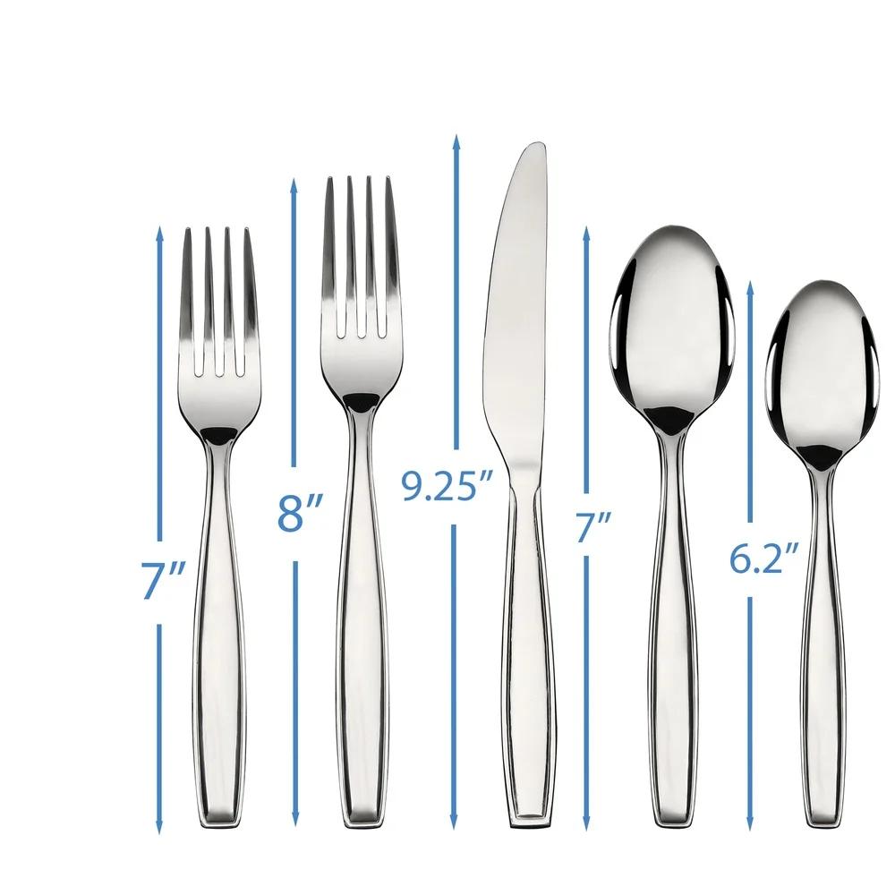 20 Piece Stainless Steel Flatware Set Service 4 Dishwasher Safe Includes Salad Forks Spoons Knives Durable Tableware Gift