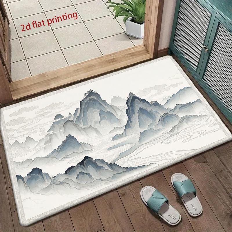 Mountain Ink Pattern Mat Living Room Decoration Home Sofa Non-Slip Carpet Study Bedroom Tatami Children'S Soft Floor Mat