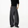 Old Money Wind Spring and Autumn Breasted Pleated Scimitar Pants Light Business Pendant Casual Loose Ruffian Handsome Mopping Wide-leg Pants
