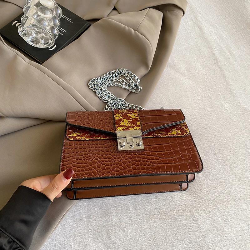 

Сумка на плечо из искусственной кожи с цепочкой для женщин, роскошная сумка, маленькие сумки через плечо, высококачественный дизайнер