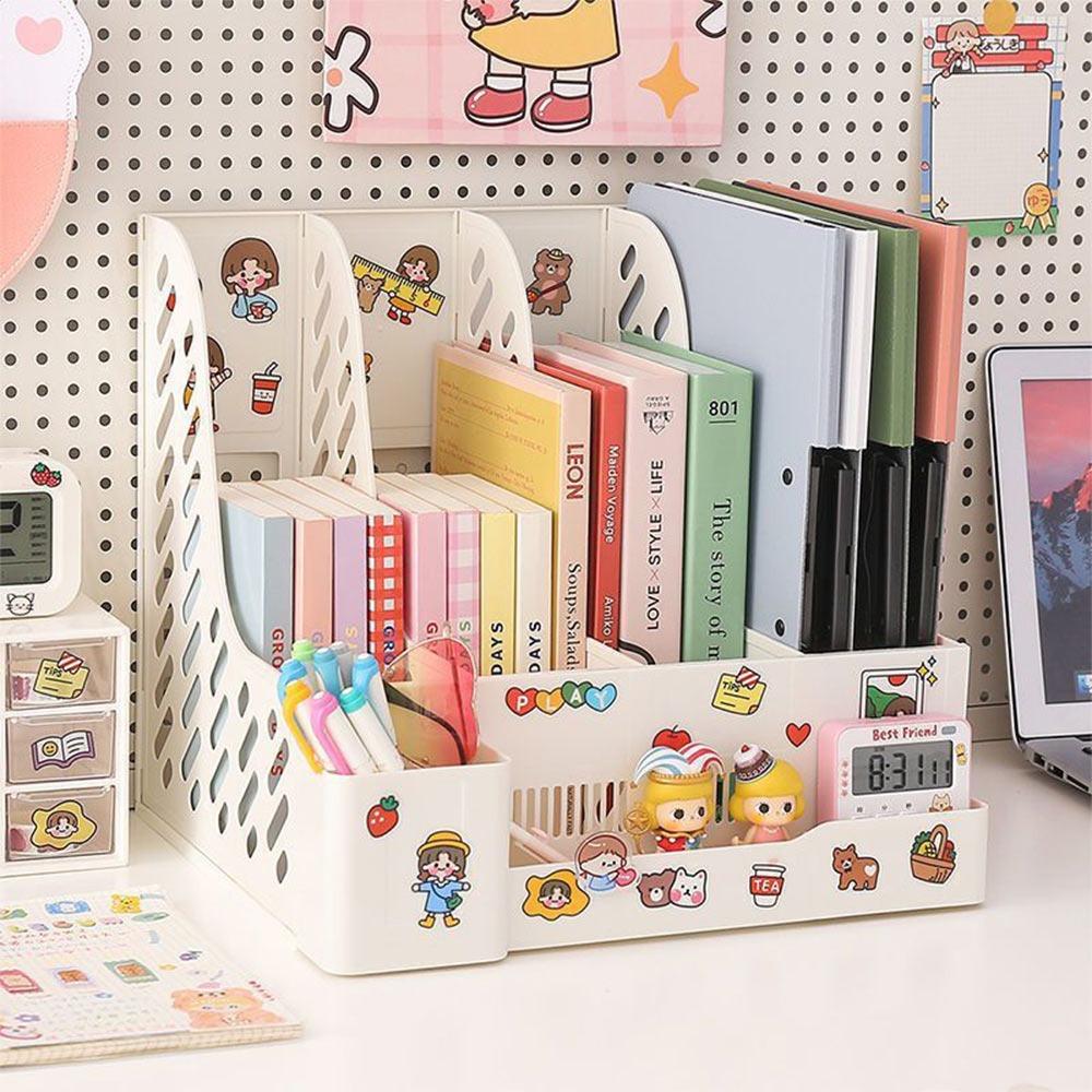 Removable Desktop File Storage Box File Column Office Supplies Book Stand Dormitory Desk Book Clip Compartments Bookshelf белый 3340₽