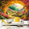 Landscape From Window Tapestry, Aesthetic Hanging Tapestry Bedroom Office Living Room Home Decor, Wall Decoration