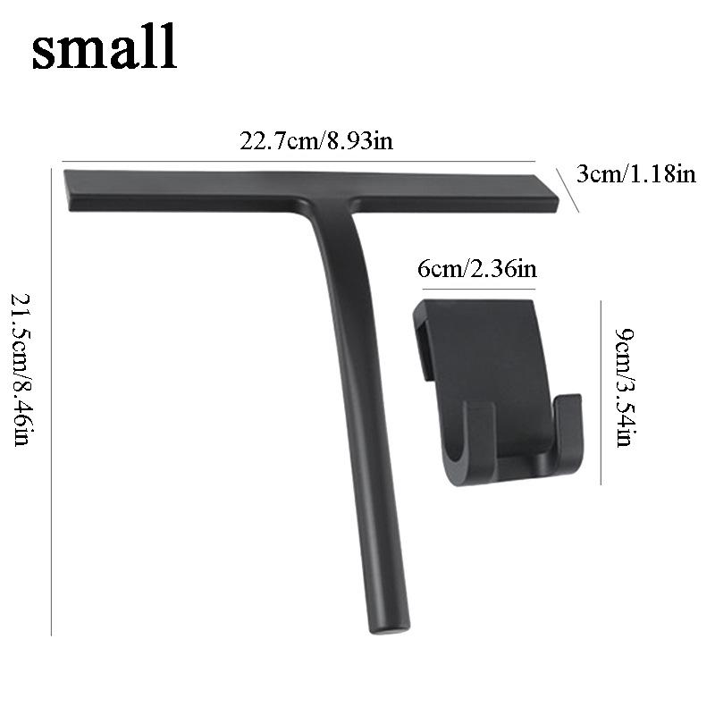 Silicone Shower Squeegee Window Squeegee with Storage Holder with Stainless Steel 8.93-Inch Cleaning Tool with Hook